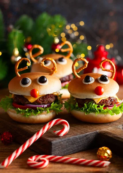 Idea Strony Boże Narodzenie Boże Narodzenie Kids Burger Renifer Sloppy — Zdjęcie stockowe