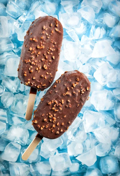 Krem brulee lody popsicles . — Zdjęcie stockowe