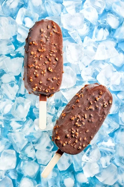 Cream brulee ice cream popsicles . — Stock Photo, Image