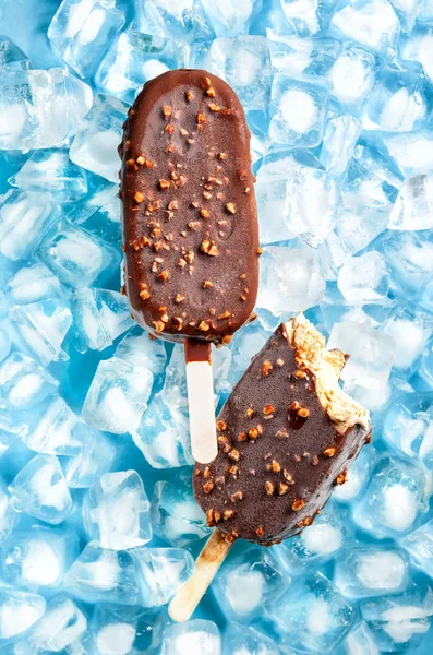 Cream brulee ice cream popsicles . — Stock Photo, Image