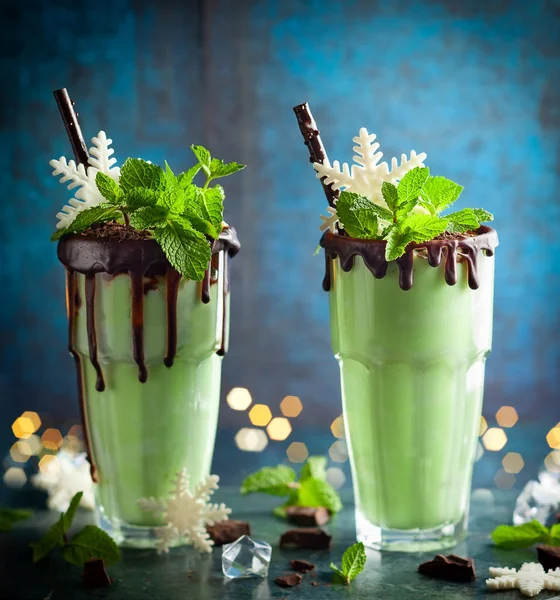 Milkshake au chocolat à la menthe — Photo