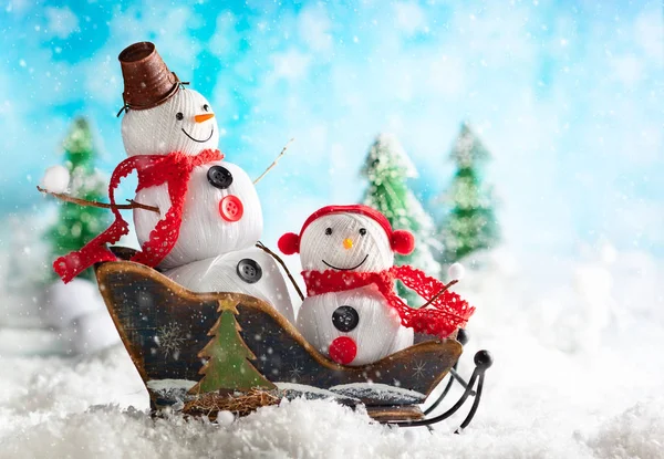 Handmade snowman — Stock Photo, Image