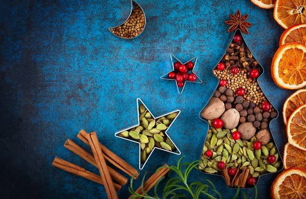 stock image Winter concept with Christmas spices