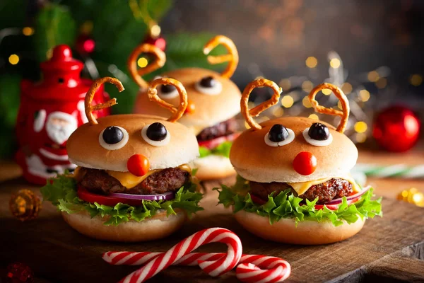 Dzieci Boże Narodzenie burger renifer Sloppy Joe — Zdjęcie stockowe
