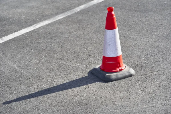 Cone Tráfego Asfalto — Fotografia de Stock