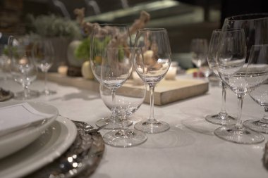 yemek için masa dekore edilmiş