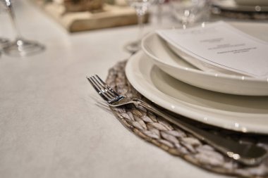 yemek için masa dekore edilmiş