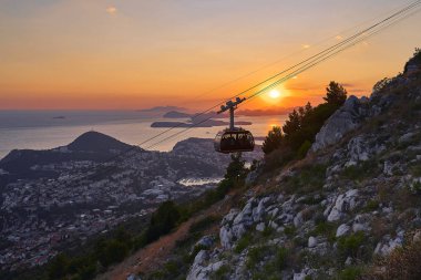 Dubrovnik'te füniküler. Hırvatistan