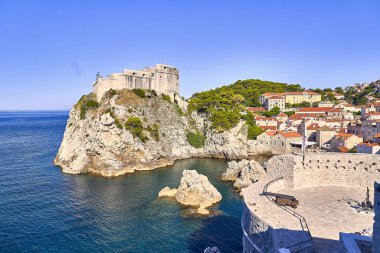 Panorama Dubrovnik Eski Şehir çatıları. Avrupa, Hırvatistan