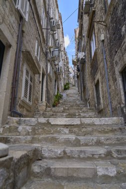 Panorama Dubrovnik Eski Şehir çatıları. Avrupa, Hırvatistan