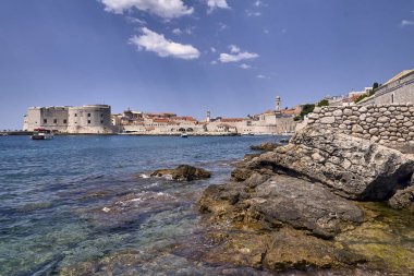 Panorama Dubrovnik bağlantı noktası . Avrupa, Hırvatistan
