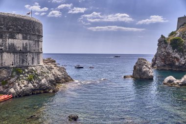 Panorama Dubrovnik bağlantı noktası . Avrupa, Hırvatistan