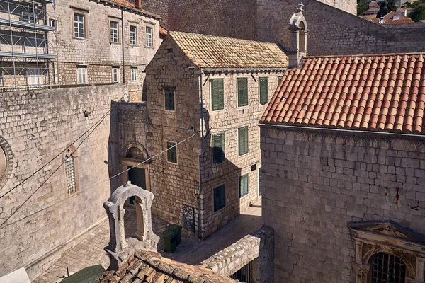 Panorama Dubrovnik dachy starego miasta. Europa, Chorwacja — Zdjęcie stockowe