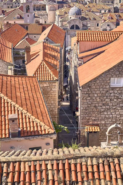 Panorama Dubrovnik Old Town roofs . Europe, Croatia — Stock Photo, Image