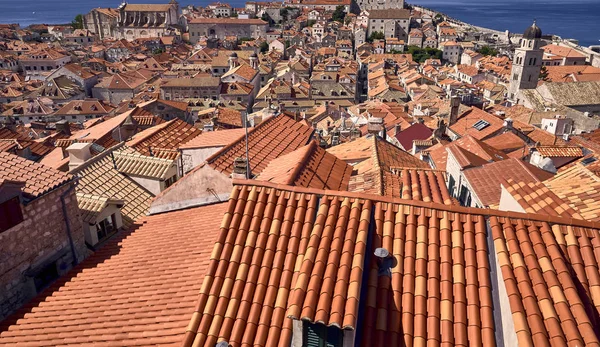 Panorama Dubrovnik Cubiertas del casco antiguo. Europa, Croacia — Foto de Stock
