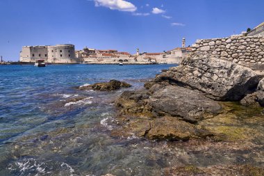 Panorama Dubrovnik bağlantı noktası . Avrupa, Hırvatistan