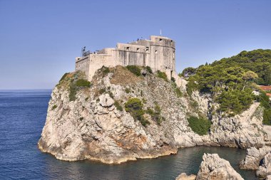 Panorama Dubrovnik Eski Şehir çatıları. Avrupa, Hırvatistan