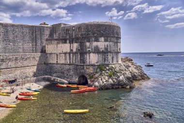 Panorama Dubrovnik bağlantı noktası . Avrupa, Hırvatistan