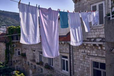 Panorama Dubrovnik Eski Şehir çatıları. Avrupa, Hırvatistan
