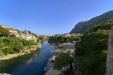 Mostar eski köprüsü. Bosna Hersek