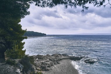 Brac adasındazlatni Rat Plajı. Hırvatistan