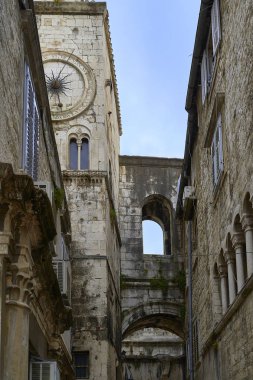 Split şehrinin sokakları. Hırvatistan