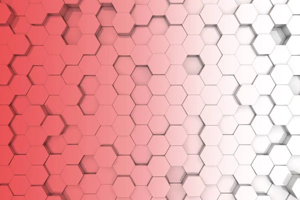Fundo Hexagonal Vermelho. fundo 3d — Fotografia de Stock