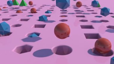 3d geometrik şekiller zıplatma