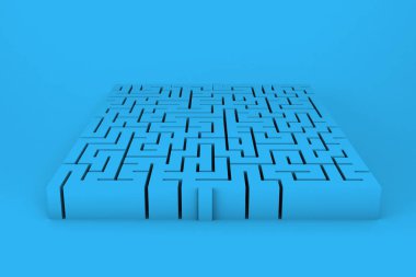 3D illüstrasyon labirenti, karmaşık problem çözme kavramı