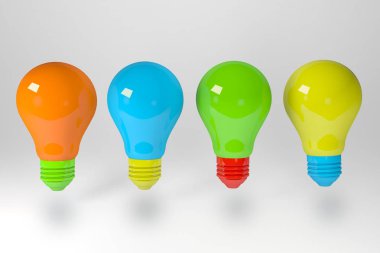 3D render ampul grubu. Harika bir fikrim var.