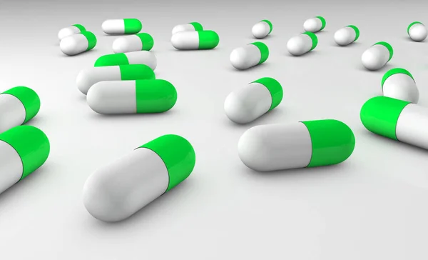 3D render realistic medical pill icon isolated on white background. Design template for graphics, banners.