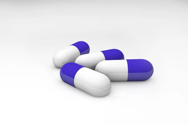 3D rendre icône de pilule médicale réaliste isolé sur fond blanc. Modèle de conception pour graphiques, bannières . — Photo