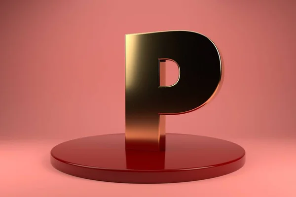 Golden Letter Hoofdletters Behang Weergave Illustrator — Stockfoto