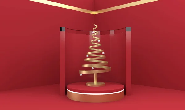 3D圣诞贺卡壁纸 圣诞快乐的概念 3D插图 3D渲染 — 图库照片