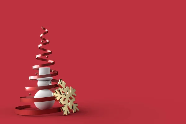 Kardan adamla birlikte 3D noel kartı duvar kağıdı. Mutlu Noeller. Üç boyutlu illüstrasyon. 3d oluşturma