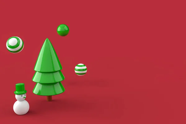 Árbol Navidad Fondo Pantalla Minimalista Renderizado Ilustración Feliz Concepto Navidad —  Fotos de Stock