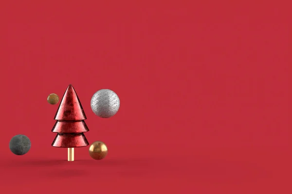 Різдвяний Мінімаліст Шпалер Рендеринг Ілюстрація Веселого Різдва — стокове фото