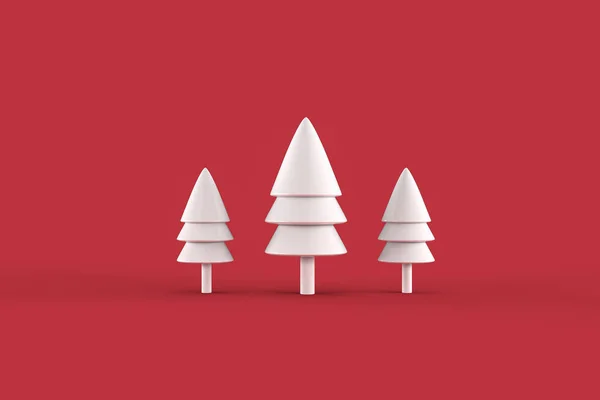 Christmas Tree Minimalist Wallpaper Rendering Illustration Merry Christmas Concept — Stock Photo, Image