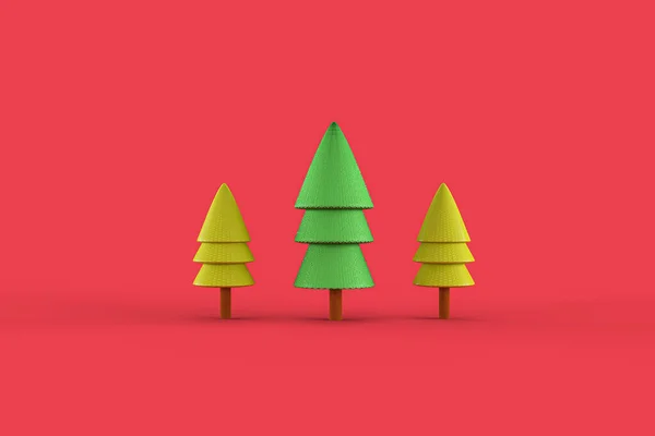 Weihnachtsbaum Minimalistische Tapete Darstellung Illustration Frohe Weihnachten — Stockfoto