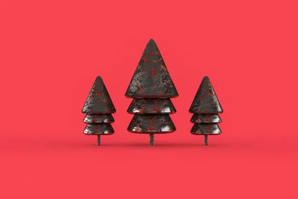 Christmas Tree Minimalist Wallpaper Rendering Illustration Merry Christmas Concept — Stock Photo, Image