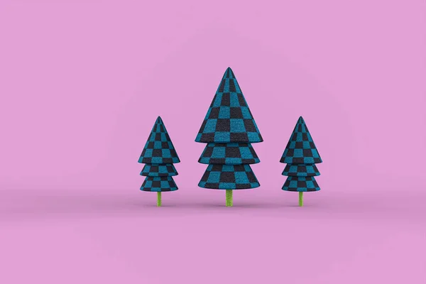 Christmas Tree Minimalist Wallpaper Rendering Illustration Merry Christmas Concept — Stock Photo, Image