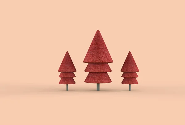 Árbol Navidad Fondo Pantalla Minimalista Renderizado Ilustración Feliz Concepto Navidad —  Fotos de Stock