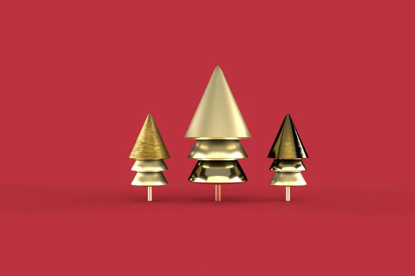 Christmas Tree Minimalist Wallpaper Rendering Illustration Merry Christmas Concept — Stock Photo, Image