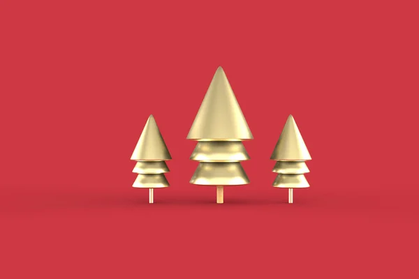 Christmas Tree Minimalist Wallpaper Rendering Illustration Merry Christmas Concept — Stock Photo, Image