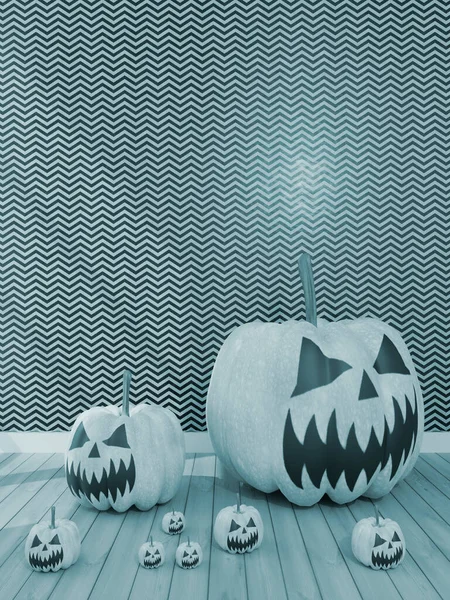 Illustrazione Della Decorazione Halloween Del Salotto Rendering — Foto Stock