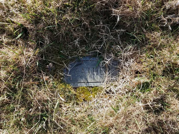 Piedra o piedra con la palabra padre grabada en ella en hierba —  Fotos de Stock