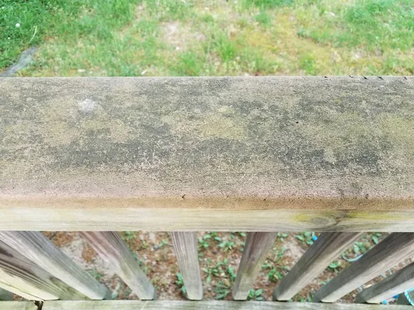 Convés de madeira descolorada desgastada ou com algas verdes — Fotografia de Stock