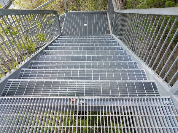 metal stairs or steps or staircase descending