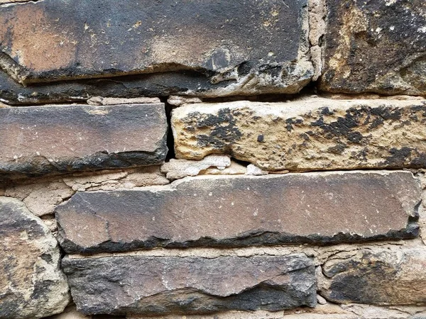 Grey rectangular stone or rock and cement wall —  Fotos de Stock