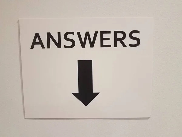 White Black Answers Sign Arrow Pointer — 스톡 사진